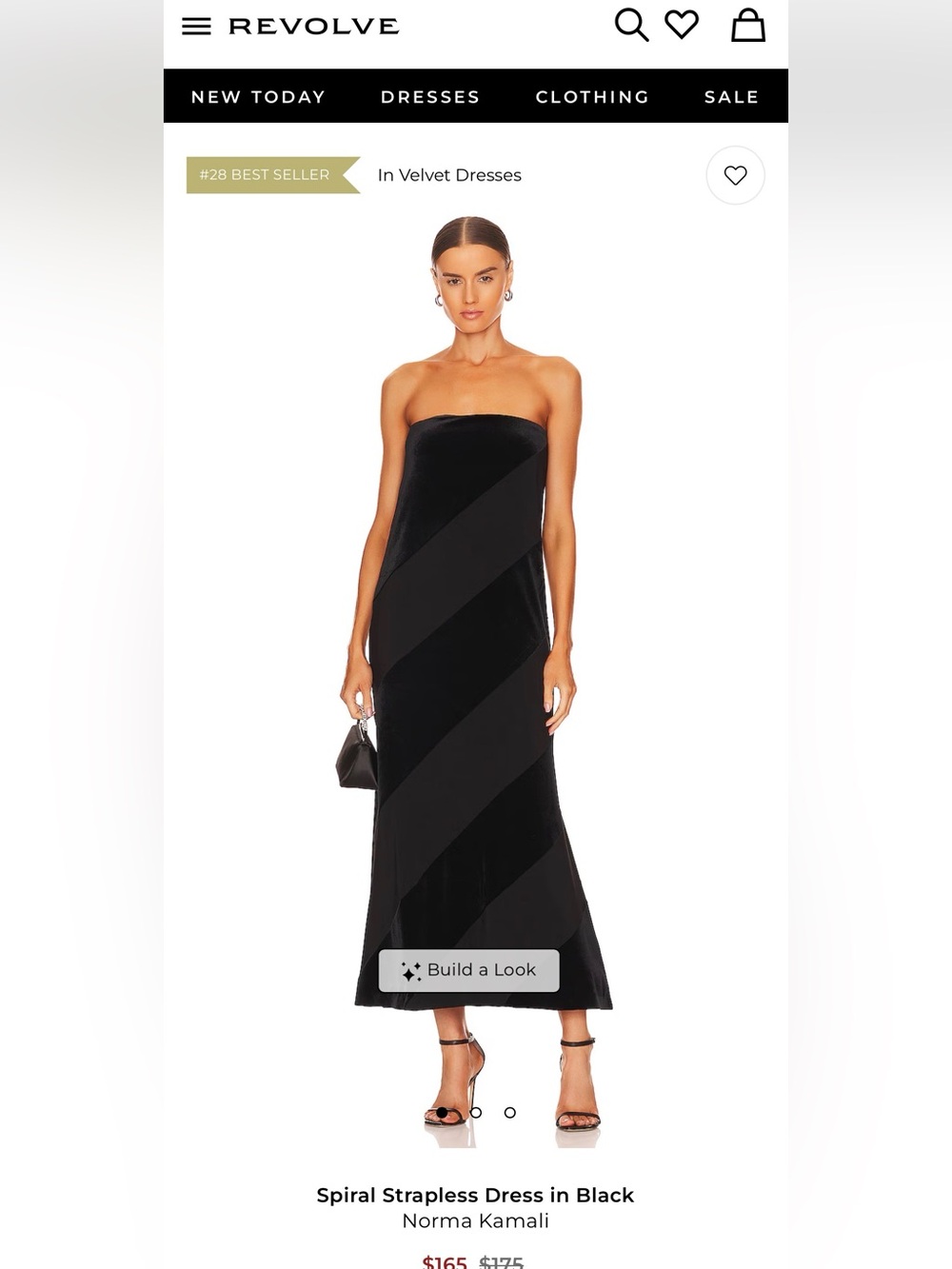 Norma Kamali Spiral Strapless Dress In Black - Size XS